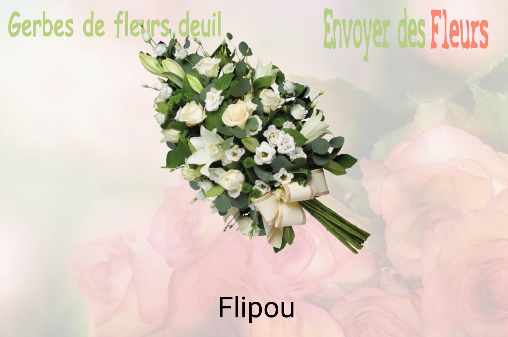Gerbe de fleurs de deuil livrée à Flipou